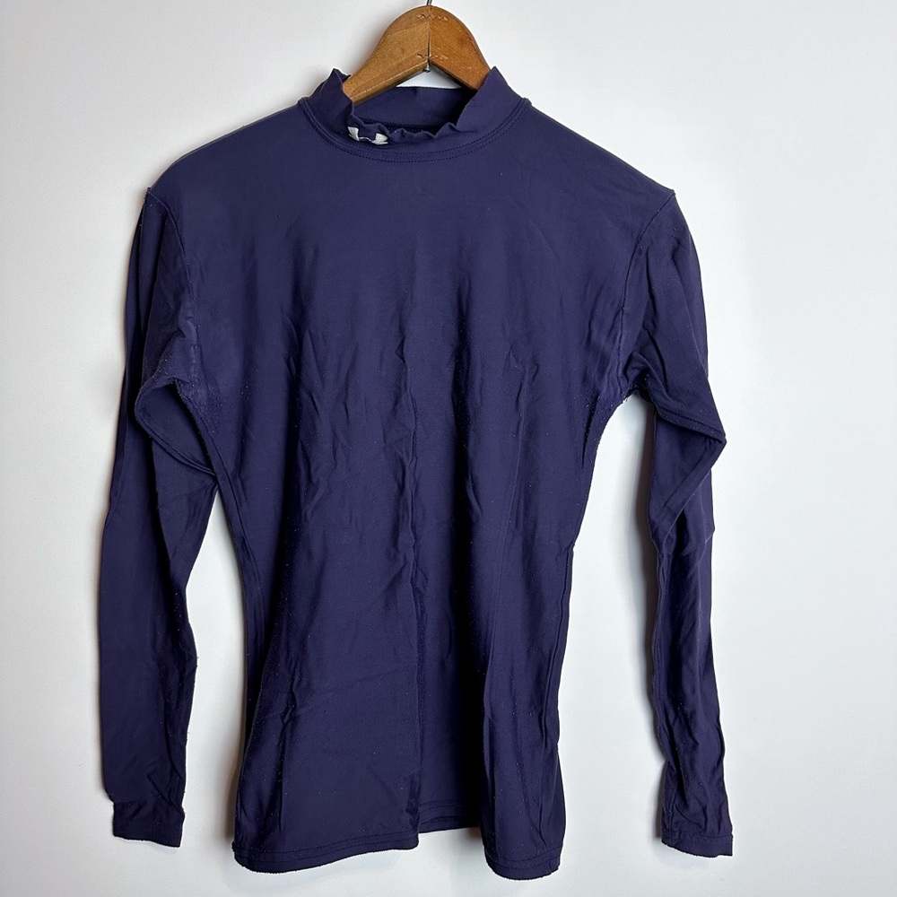 UA Navy Blue Mock Neck Long Sleeve HeatGear